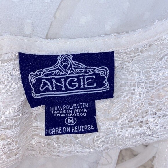 Angie top ivory color sheer Swiss dot size medium - Picture 5 of 6